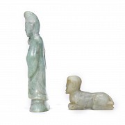 Lot of two jade figurines, 20th century - 2