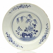 Pareja de platos Compañía de Indias, azul y blanco, s.XIX