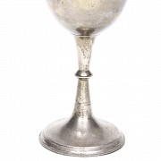 English silver punched cup, 925 sterling.