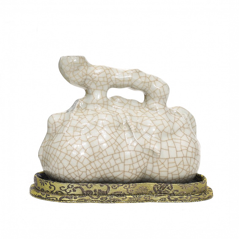 Recipiente de cerámica Guanyao, dinastía Qing. - 3