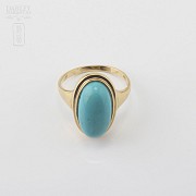 Ring with Turquoise in Yellow Gold 18K - 3