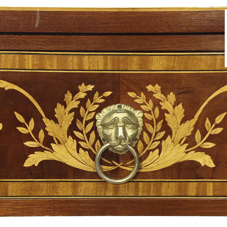 Consola en madera chapeada, estilo Imperio, S.XX