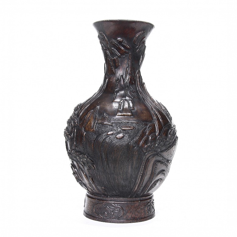 Chinese wooden vase, 20th century
