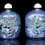 Pair of painted glass snuff bottles 