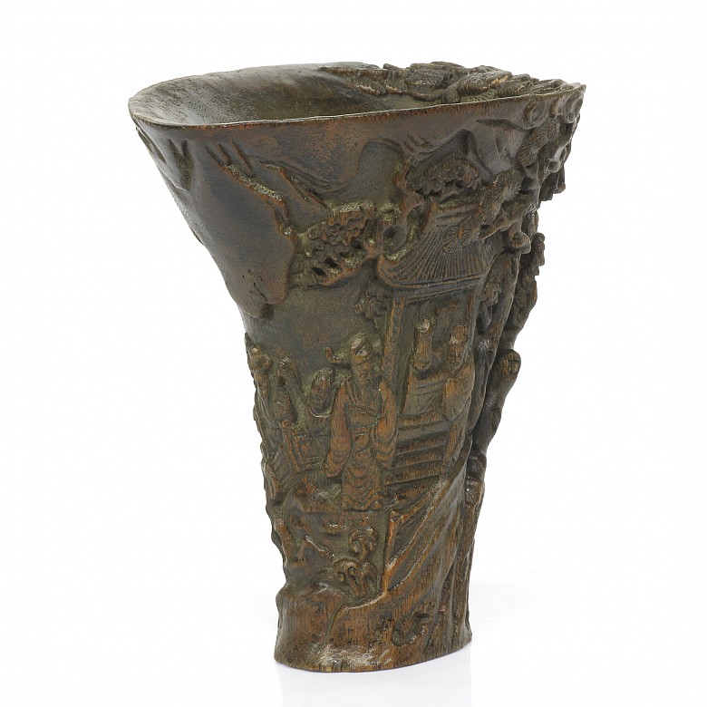 Copa de bambú tallado, S.XX
