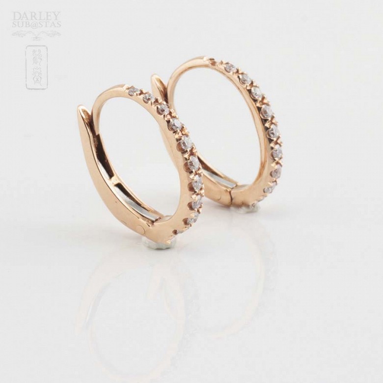 Earrings in 18k rose gold and diamonds - 2