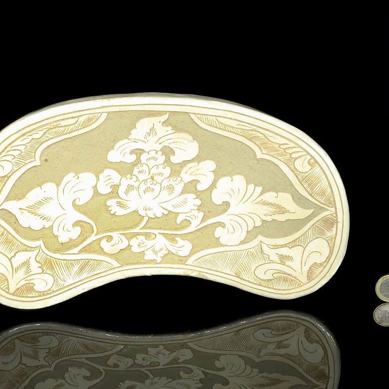 Almohada china de cerámica vidriada, estilo Song, S.XX