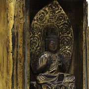 Buda japonés, con hornacina de madera, S.XIX - 5