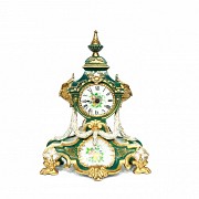 Gilt and enamelled porcelain clock, 19th century