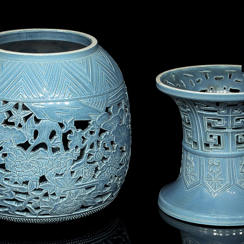 Glazed porcelain lamp, 20th century - 3