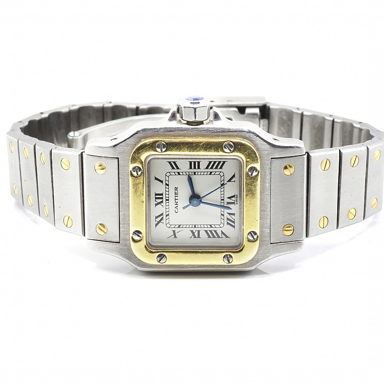 Reloj de mujer de Cartier, modelo santos, en oro y acero.