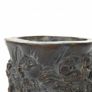 Carved bamboo brush pot, Qing dynasty
