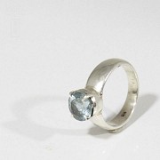 Silver rings with natural aquamarine, - 2