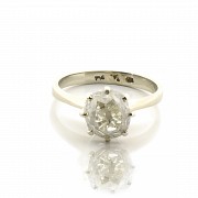Solitaire Ring in 18k white gold, with an old-cut diamond - 2