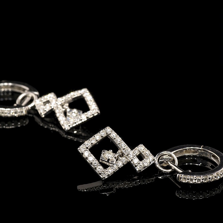 Earrings in 18k white gold and diamonds - 1