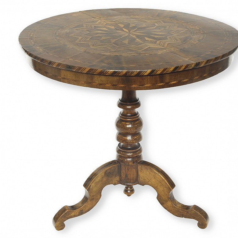 Side table with marquetry, 19th century - 1