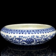 Porcelain inkwell, blue and white, 20th century