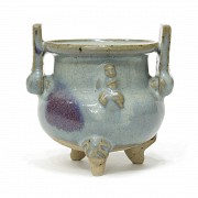 Incensario de cerámica vidriada, Jun, dinastía Jin (1125-1234)