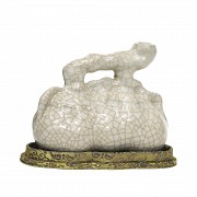 Recipiente de cerámica Guanyao, dinastía Qing.