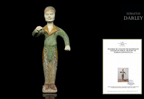 Sancai 'stable boy' ceramic figure, Tang dynasty (618 - 906)