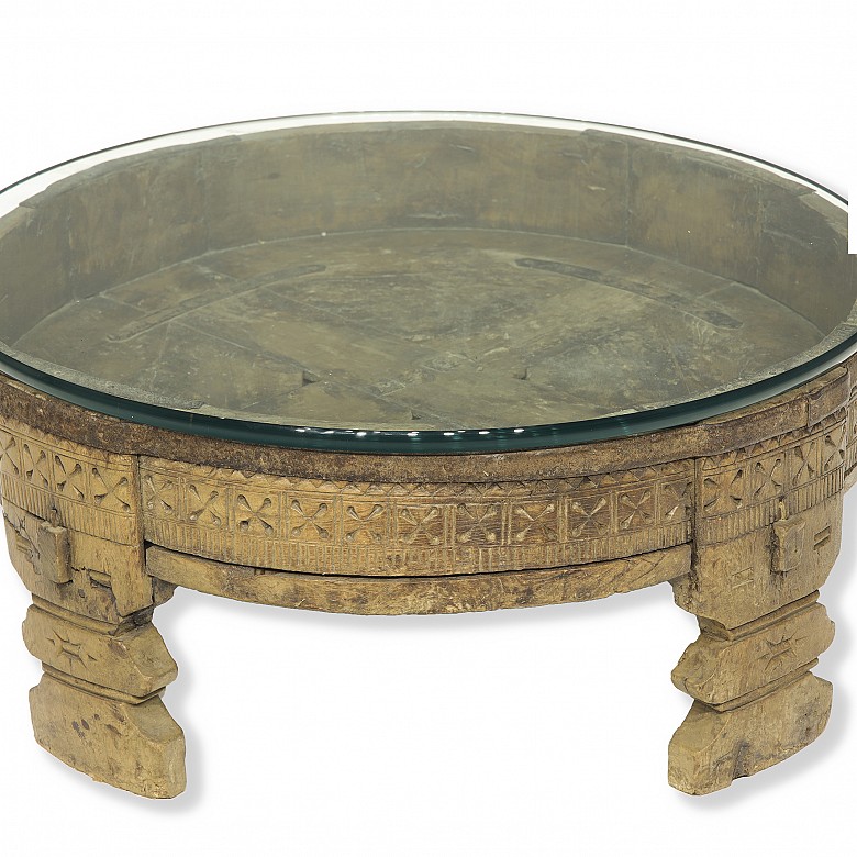 Low table with glass. 19th - 20th century - 3