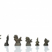 Lot of seven small bronze figures, 19th - 20th century - 1