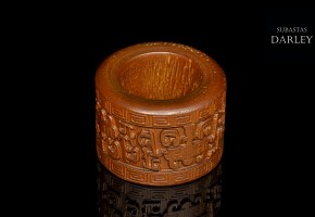 Carved wooden ring, 20th Century