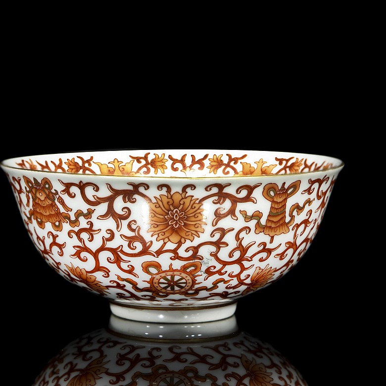 Porcelain bowl with red-iron glaze, with Daoguang mark