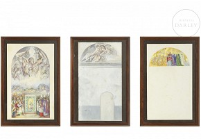 Vicente Traver Calzada (1945) Set of three sketches, 1992