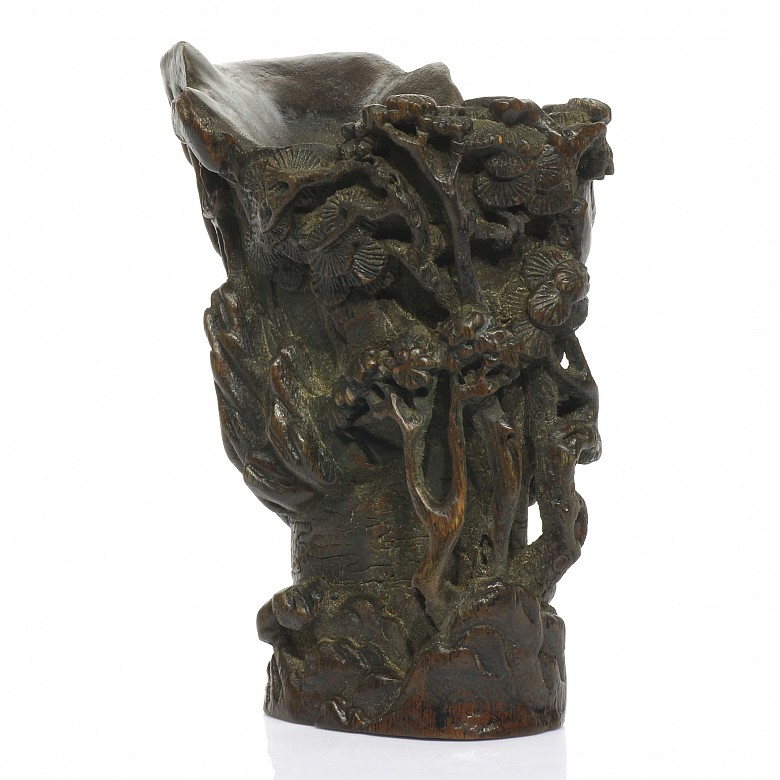A wooden libation cup, Qing dynasty