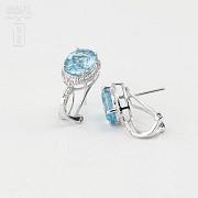 Precious topaz and diamond earrings - 4
