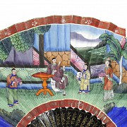 Abanico con país de papel pintado, China, s.XIX - 13