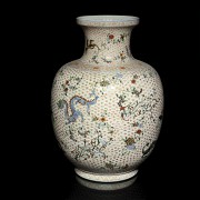 Porcelain enamelled vase with dragons, 20th century