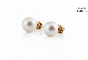 Earrings with Australian pearl, 10 mm.