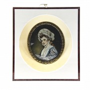 Lot of four miniatures with portraits of ladies, 19th c. - 3