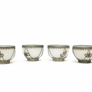 Set of glass bowls and metal mount, 20th century - 2