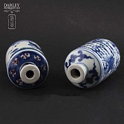 Pareja de jarrones de porcelana china, S.XIX - 5