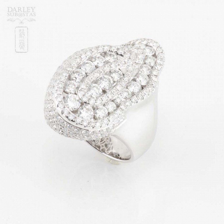 Fantastic white gold and diamond ring 6.35cts - 6