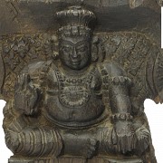 Relieve de madera tallada, deidad hindú, S.XIX - 7