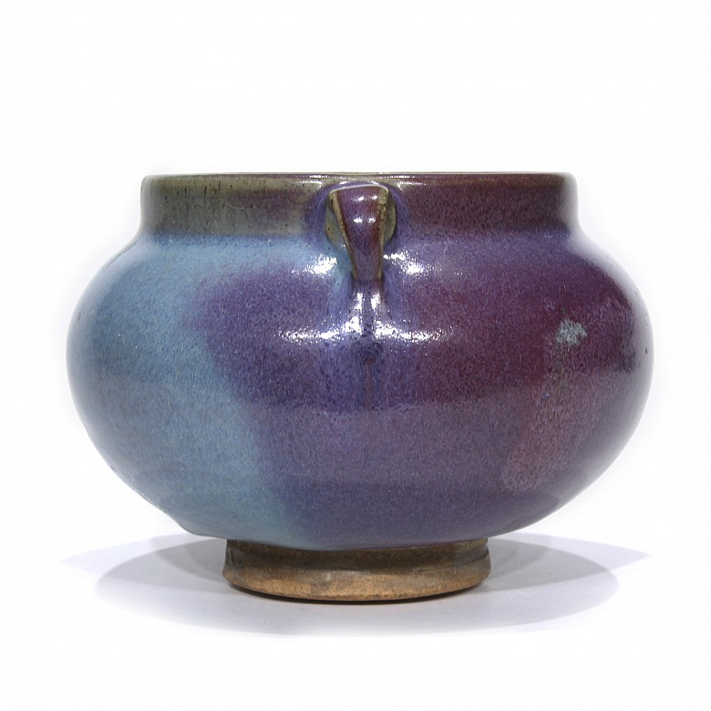 Vasija de cerámica vidriada, estilo Yuan, S.XX