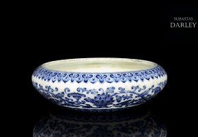 Porcelain inkwell, blue and white, 20th century