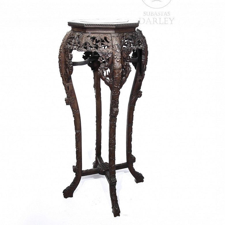 Chinese carved wooden pedestal.