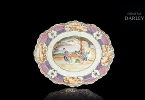 Enameled porcelain plate, 20th century