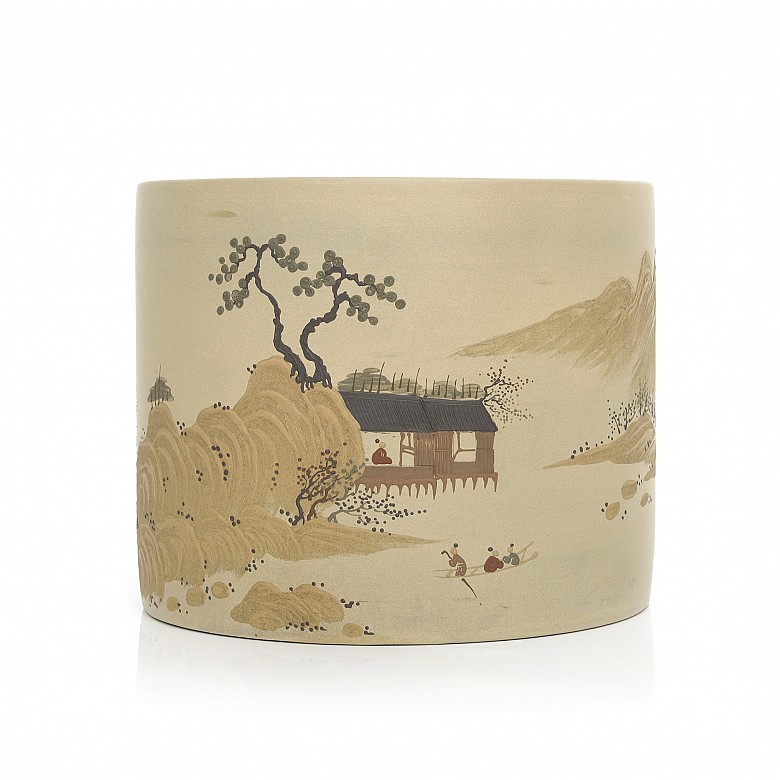 Large brush jar, Yixing, 20th Century