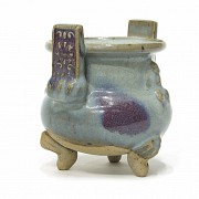 Incensario de cerámica vidriada, Jun, dinastía Jin (1125-1234)
