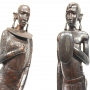 Pair of ebony sculptures, Africa. - 1