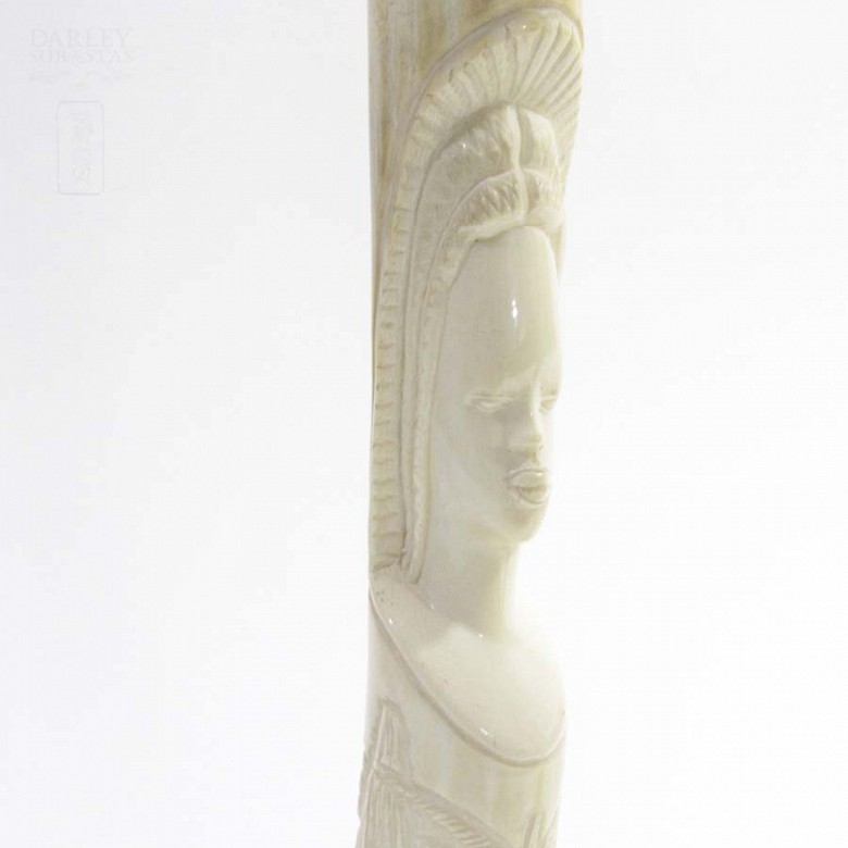Pair of carved tusks - 2
