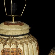 Lámpara y recipiente de arroz, Asia, S.XX