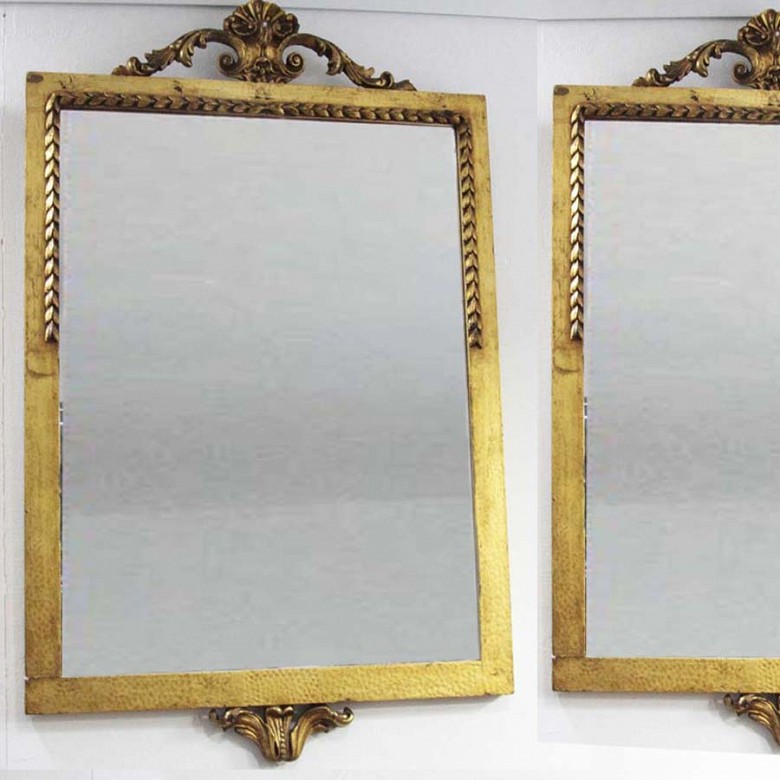 Pair of golden mirrors