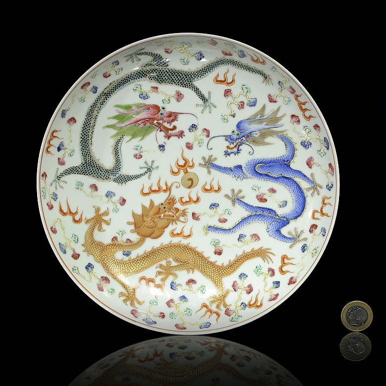 Enameled porcelain dish, 20th century - 6